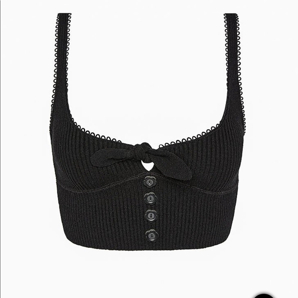 For Love and Lemons Tie Pointelle Tank Small